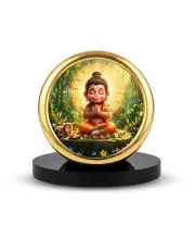 Car Desk/Table Top Lord Hanuman Metal Golden Photo Stand  2x2 Inches, Compact & Stylish Spiritual Display For Car, Home & Office (Pack Of 1) (F18879)