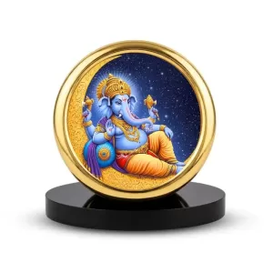 Car Desk/Table Top Lord Ganesha Metal Golden Photo Stand 2x2 Inches, Compact & Stylish Spiritual Display For Car, Home & Office (Pack Of 1) (F18894) Car Desk/Table Top Lord Ganesha Metal Golden Photo Stand 2x2 Inches, Compact & Stylish Spiritual Display For Car, Home & Office (Pack Of 1) (F18894)