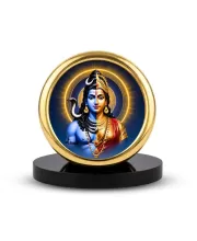 Car Desk/Table Top Arthanareeshwara Metal Golden Photo Stand  2x2 Inches, Compact & Stylish Spiritual Display For Car, Home & Office (Pack Of 1) (F18900)