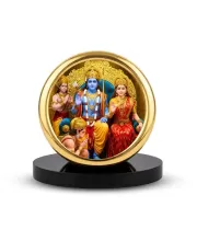 Car Desk/Table Top Lord Rama And Sita Metal Golden Photo Stand  2x2 Inches, Compact & Stylish Spiritual Display For Car, Home & Office (Pack Of 1) (F18907)