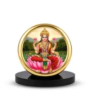 Car Desk/Table Top Goddess Lakshmi Metal Golden Photo Stand  2x2 Inches, Compact & Stylish Spiritual Display For Car, Home & Office (Pack Of 1) (F18908)