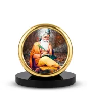 Car Desk/Table Top Vyasa Maharshi Metal Golden Photo Stand  2x2 Inches, Compact & Stylish Spiritual Display For Car, Home & Office (Pack Of 1) (F18910)