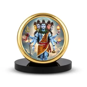 Car Desk/Table Top Lord Shiva Metal Golden Photo Stand 2x2 Inches, Compact & Stylish Spiritual Display For Car, Home & Office (Pack Of 1) (F18912) Car Desk/Table Top Lord Shiva Metal Golden Photo Stand 2x2 Inches, Compact & Stylish Spiritual Display For Car, Home & Office (Pack Of 1) (F18912)