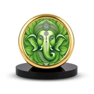Car Desk/Table Top Lord Ganesha Metal Golden Photo Stand 2x2 Inches, Compact & Stylish Spiritual Display For Car, Home & Office (Pack Of 1) (F18914) Car Desk/Table Top Lord Ganesha Metal Golden Photo Stand 2x2 Inches, Compact & Stylish Spiritual Display For Car, Home & Office (Pack Of 1) (F18914)