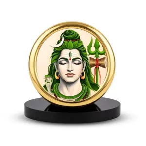 Car Desk/Table Top Lord Shiva Metal Golden Photo Stand 2x2 Inches, Compact & Stylish Spiritual Display For Car, Home & Office (Pack Of 1) (F18919) Car Desk/Table Top Lord Shiva Metal Golden Photo Stand 2x2 Inches, Compact & Stylish Spiritual Display For Car, Home & Office (Pack Of 1) (F18919)