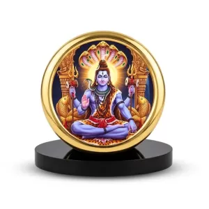 Car Desk/Table Top Lord Shiva Metal Golden Photo Stand 2x2 Inches, Compact & Stylish Spiritual Display For Car, Home & Office (Pack Of 1) (F18921) Car Desk/Table Top Lord Shiva Metal Golden Photo Stand 2x2 Inches, Compact & Stylish Spiritual Display For Car, Home & Office (Pack Of 1) (F18921)