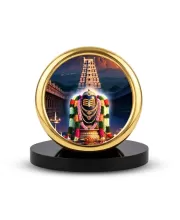 Car Desk/Table Top Jyothirlingam Metal Golden Photo Stand  2x2 Inches, Compact & Stylish Spiritual Display For Car, Home & Office (Pack Of 1) (F18922)