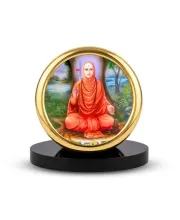 Car Desk/Table Top Shri Narasimha Saraswati Swami Metal Golden Photo Stand  2x2 Inches, Compact & Stylish Spiritual Display For Car, Home & Office (Pack Of 1) (F18926)