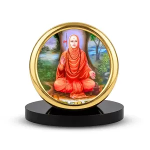 Car Desk/Table Top Shri Narasimha Saraswati Swami Metal Golden Photo Stand 2x2 Inches, Compact & Stylish Spiritual Display For Car, Home & Office (Pack Of 1) (F18926) Car Desk/Table Top Shri Narasimha Saraswati Swami Metal Golden Photo Stand 2x2 Inches, Compact & Stylish Spiritual Display For Car, Home & Office (Pack Of 1) (F18926)