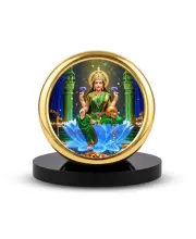 Car Desk/Table Top Goddess Lakshmi Metal Golden Photo Stand  2x2 Inches, Compact & Stylish Spiritual Display For Car, Home & Office (Pack Of 1) (F18933)