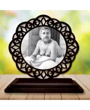 Car Desk/Table Top Sri Sri Anukul Chandra Thakur  Wooden Photo Stand  3x4 Inches, Compact & Stylish Spiritual Display For Car, Home & Office (Pack Of 1) (F19551)