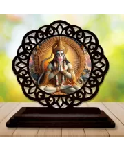 Car Desk/Table Top Lord Hanuman Wooden Photo Stand  3x4 Inches, Compact & Stylish Spiritual Display For Car, Home & Office (Pack Of 1) (F19599)