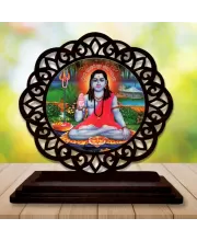 Car Desk/Table Top Guru Gorakhnath Ji Wooden Photo Stand  3x4 Inches, Compact & Stylish Spiritual Display For Car, Home & Office (Pack Of 1) (F19617)