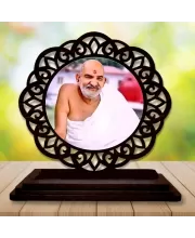 Car Desk/Table Top Neem Karoli Baba Wooden Photo Stand  3x4 Inches, Compact & Stylish Spiritual Display For Car, Home & Office (Pack Of 1) (F19623)