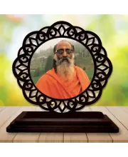 Car Desk/Table Top CHINMAYANANDA SARASWATI Wooden Photo Stand  3x4 Inches, Compact & Stylish Spiritual Display For Car, Home & Office (Pack Of 1) (F19627)