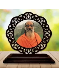 Car Desk/Table Top CHINMAYANANDA SARASWATI Wooden Photo Stand  3x4 Inches, Compact & Stylish Spiritual Display For Car, Home & Office (Pack Of 1) (F19627)