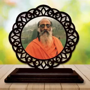 Car Desk/Table Top CHINMAYANANDA SARASWATI Wooden Photo Stand  3x4 Inches, Compact & Stylish Spiritual Display For Car, Home & Office (Pack Of 1) (F19627)