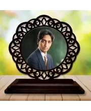 Car Desk/Table Top Jiddu Krishnamurthy Wooden Photo Stand  3x4 Inches, Compact & Stylish Spiritual Display For Car, Home & Office (Pack Of 1) (F19628)