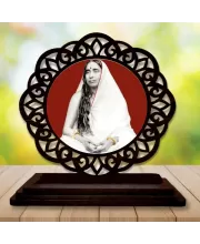 Car Desk/Table Top Saradha Maa Wooden Photo Stand  3x4 Inches, Compact & Stylish Spiritual Display For Car, Home & Office (Pack Of 1) (F19654)