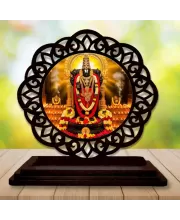 Car Desk/Table Top Lord Balaji Wooden Photo Stand  3x4 Inches, Compact & Stylish Spiritual Display For Car, Home & Office (Pack Of 1) (F19657)
