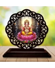 Car Desk/Table Top Lord Ganesha Wooden Photo Stand  3x4 Inches, Compact & Stylish Spiritual Display For Car, Home & Office (Pack Of 1) (F19660)
