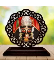 Car Desk/Table Top Goddess Kali Wooden Photo Stand  3x4 Inches, Compact & Stylish Spiritual Display For Car, Home & Office (Pack Of 1) (F19665)