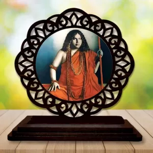 Car Desk/Table Top Swami Pranavananda Maharaj Wooden Photo Stand  3x4 Inches, Compact & Stylish Spiritual Display For Car, Home & Office (Pack Of 1) (F19666)