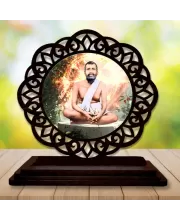 Car Desk/Table Top Ramana Maharshi Wooden Photo Stand  3x4 Inches, Compact & Stylish Spiritual Display For Car, Home & Office (Pack Of 1) (F19670)