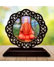 Car Desk/Table Top Narasimha Saraswati Wooden Photo Stand  3x4 Inches, Compact & Stylish Spiritual Display For Car, Home & Office (Pack Of 1) (F19673)