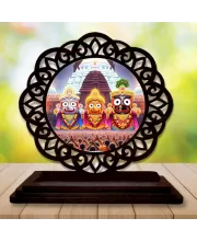 Car Desk/Table Top Lord Jagannath Wooden Photo Stand  3x4 Inches, Compact & Stylish Spiritual Display For Car, Home & Office (Pack Of 1) (F19677)