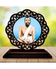 Car Desk/Table Top Ramakrishna Paramahamsa Wooden Photo Stand  3x4 Inches, Compact & Stylish Spiritual Display For Car, Home & Office (Pack Of 1) (F19691)