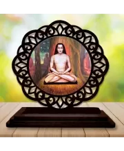 Car Desk/Table Top Mahavatar Babaji Wooden Photo Stand  3x4 Inches, Compact & Stylish Spiritual Display For Car, Home & Office (Pack Of 1) (F19704)