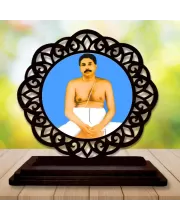 Car Desk/Table Top Anukulchandra Chakravarty Wooden Photo Stand  3x4 Inches, Compact & Stylish Spiritual Display For Car, Home & Office (Pack Of 1) (F19706)