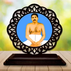 Car Desk/Table Top Anukulchandra Chakravarty Wooden Photo Stand  3x4 Inches, Compact & Stylish Spiritual Display For Car, Home & Office (Pack Of 1) (F19706)