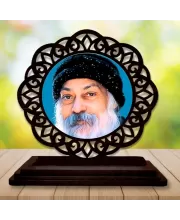 Car Desk/Table Top Osho Wooden Photo Stand  3x4 Inches, Compact & Stylish Spiritual Display For Car, Home & Office (Pack Of 1) (F19718)