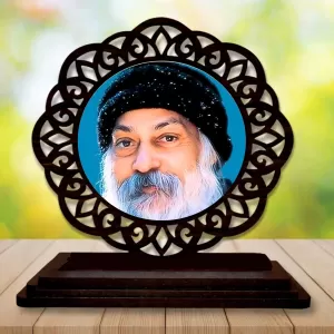 Car Desk/Table Top Osho Wooden Photo Stand  3x4 Inches, Compact & Stylish Spiritual Display For Car, Home & Office (Pack Of 1) (F19718)