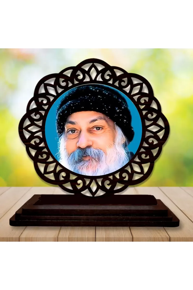 Car Desk/Table Top Osho Wooden Photo Stand  3x4 Inches, Compact & Stylish Spiritual Display For Car, Home & Office (Pack Of 1) (F19718)