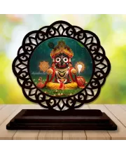 Car Desk/Table Top Lord Jagannath Wooden Photo Stand  3x4 Inches, Compact & Stylish Spiritual Display For Car, Home & Office (Pack Of 1) (F19734)