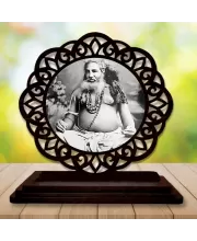 Car Desk/Table Top Bijoy Krishna Goswami Wooden Photo Stand  3x4 Inches, Compact & Stylish Spiritual Display For Car, Home & Office (Pack Of 1) (F19735)