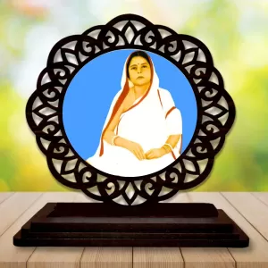 Car Desk/Table Top Sri Baroma Wooden Photo Stand  3x4 Inches, Compact & Stylish Spiritual Display For Car, Home & Office (Pack Of 1) (F19742)
