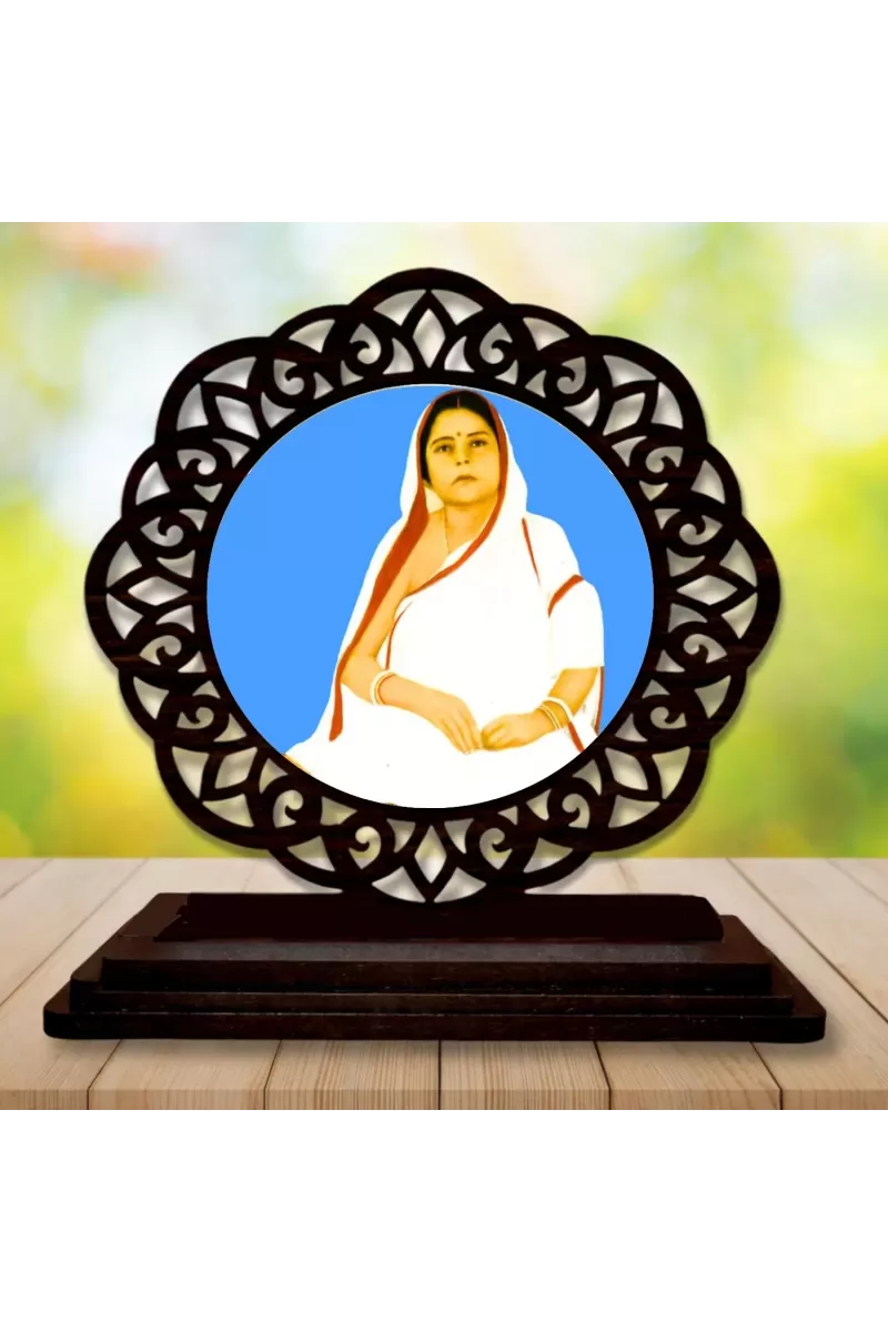Car Desk/Table Top Sri Baroma Wooden Photo Stand  3x4 Inches, Compact & Stylish Spiritual Display For Car, Home & Office (Pack Of 1) (F19742)