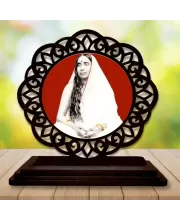 Car Desk/Table Top Sarada Maa Wooden Photo Stand  3x4 Inches, Compact & Stylish Spiritual Display For Car, Home & Office (Pack Of 1) (F19747)
