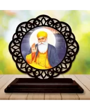 Car Desk/Table Top Gurunanak Wooden Photo Stand  3x4 Inches, Compact & Stylish Spiritual Display For Car, Home & Office (Pack Of 1) (F19748)