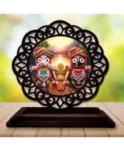 Car Desk/Table Top Lord Jagannath Wooden Photo Stand  3x4 Inches, Compact & Stylish Spiritual Display For Car, Home & Office (Pack Of 1) (F19768)