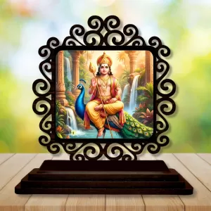Car Desk/Table Top Lord Karthikeya Wooden Photo Stand 3x4 Inches, Compact & Stylish Spiritual Display For Car, Home & Office (Pack Of 1) (F19777) Car Desk/Table Top Lord Karthikeya Wooden Photo Stand 3x4 Inches, Compact & Stylish Spiritual Display For Car, Home & Office (Pack Of 1) (F19777)