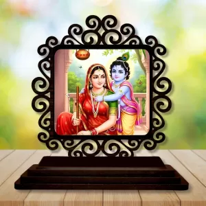 Car Desk/Table Top Yashodha With Krishna Wooden Photo Stand 3x4 Inches, Compact & Stylish Spiritual Display For Car, Home & Office (Pack Of 1) (F19785) Car Desk/Table Top Yashodha With Krishna Wooden Photo Stand 3x4 Inches, Compact & Stylish Spiritual Display For Car, Home & Office (Pack Of 1) (F19785)