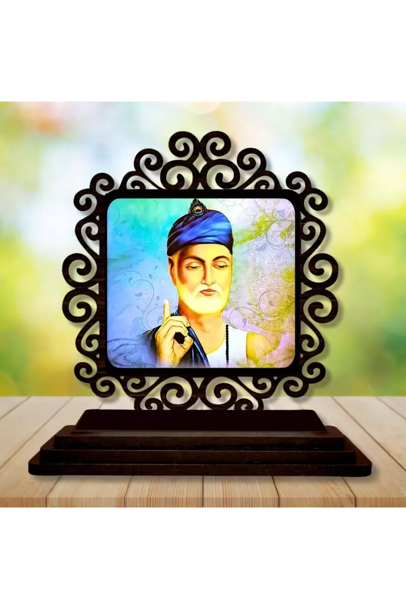 Car Desk/Table Top Kabir Das Wooden Photo Stand  3x4 Inches, Compact & Stylish Spiritual Display For Car, Home & Office (Pack Of 1) (F19787)