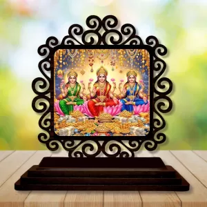 Car Desk/Table Top Goddess Lakshmi Wooden Photo Stand 3x4 Inches, Compact & Stylish Spiritual Display For Car, Home & Office (Pack Of 1) (F19808) Car Desk/Table Top Goddess Lakshmi Wooden Photo Stand 3x4 Inches, Compact & Stylish Spiritual Display For Car, Home & Office (Pack Of 1) (F19808)