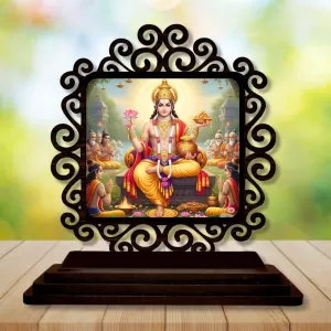 Car Desk/Table Top Lord Vishnu Wooden Photo Stand 3x4 Inches, Compact & Stylish Spiritual Display For Car, Home & Office (Pack Of 1) (F19838) Car Desk/Table Top Lord Vishnu Wooden Photo Stand 3x4 Inches, Compact & Stylish Spiritual Display For Car, Home & Office (Pack Of 1) (F19838)