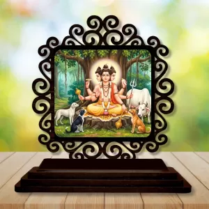 Car Desk/Table Top Lord Dattatreya Wooden Photo Stand 3x4 Inches, Compact & Stylish Spiritual Display For Car, Home & Office (Pack Of 1) (F19841) Car Desk/Table Top Lord Dattatreya Wooden Photo Stand 3x4 Inches, Compact & Stylish Spiritual Display For Car, Home & Office (Pack Of 1) (F19841)